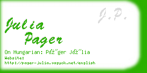 julia pager business card